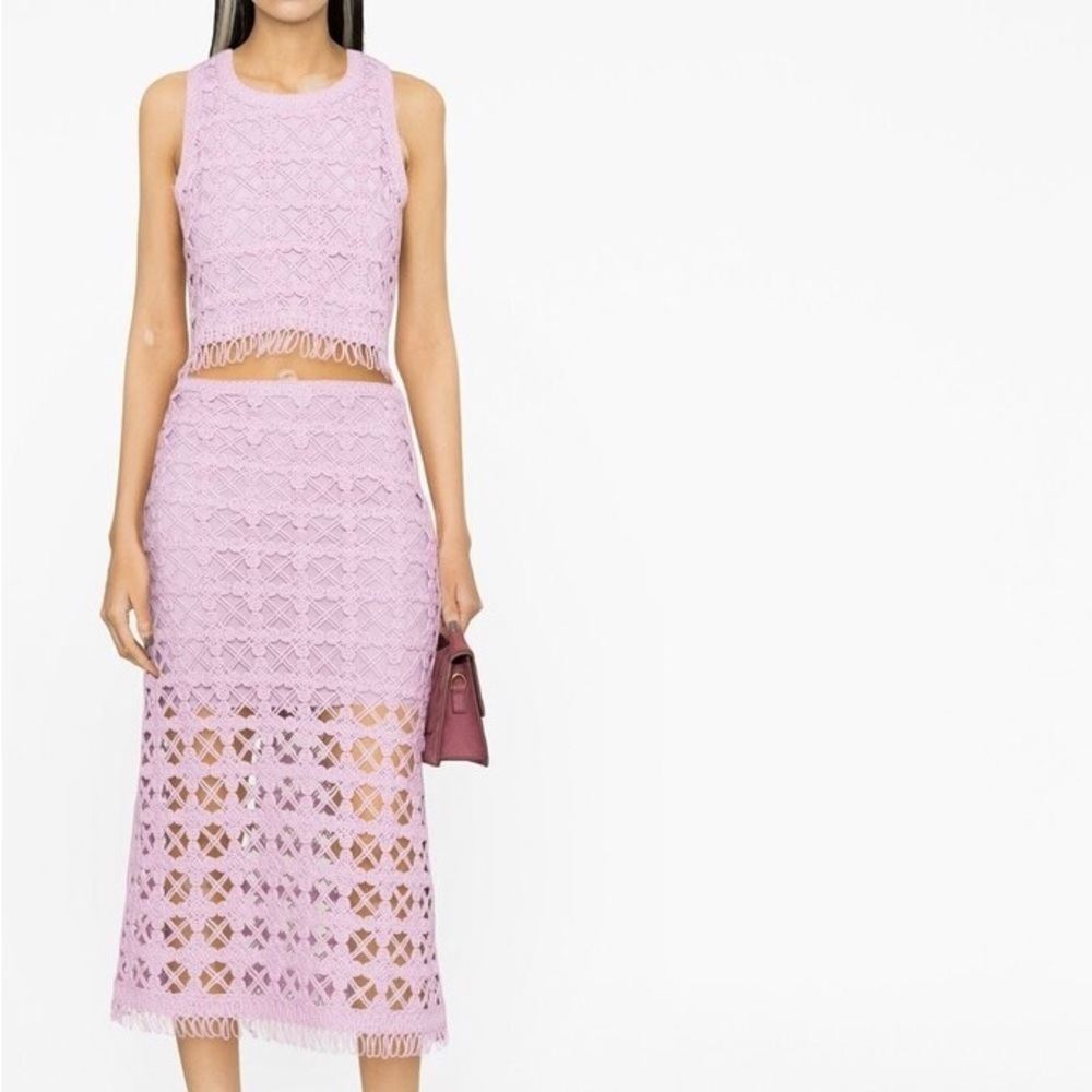 Maje Juliette high-rise Woven Midi Skirt size 38